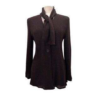 TEATRO DEI SOGNI Beppe Bondi Italy Blazer Knit Wool Blend attached Scarf size 8